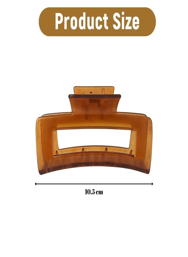 BellaStella Korean Fashion Matte Hair Claw for Women Large Strong Hold Hair Clips for Thick, Thin & Long Clutches Hair Accessories for Women & Girls (Pack of 4 Pcs) (Brown & Black) - Image 2