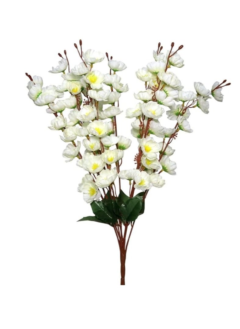 Generic Artificial Flowers For Vase Home Decor Cherry Bouquet Office Decor | Without Vase, White Colour  - Image 2