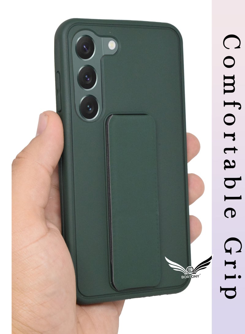 BORTONY Galaxy S23 Plus Cover with Magnetic Stand Holder Premium Silicone Hand Strap Grip Car Mount Kickstand Finger Grip Case Cover For Samsung Galaxy S23 Plus - Image 2