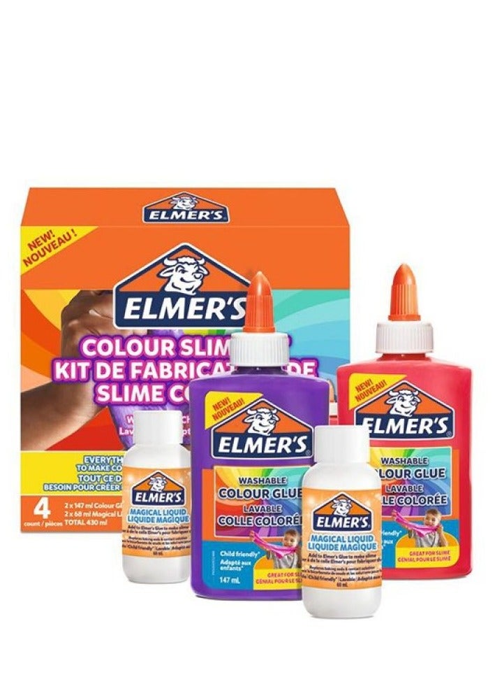 Elmers 4- Piece Colour Slime Kit Multicolour - Image 1
