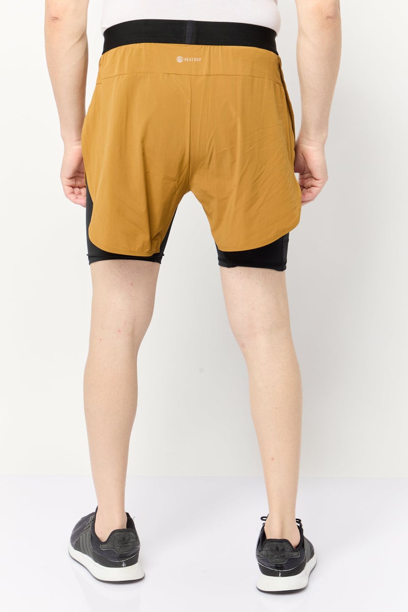 Adidas Men Slim Fit 5 Inseam 2 In 1 Training Shorts, Brown  - Image 4