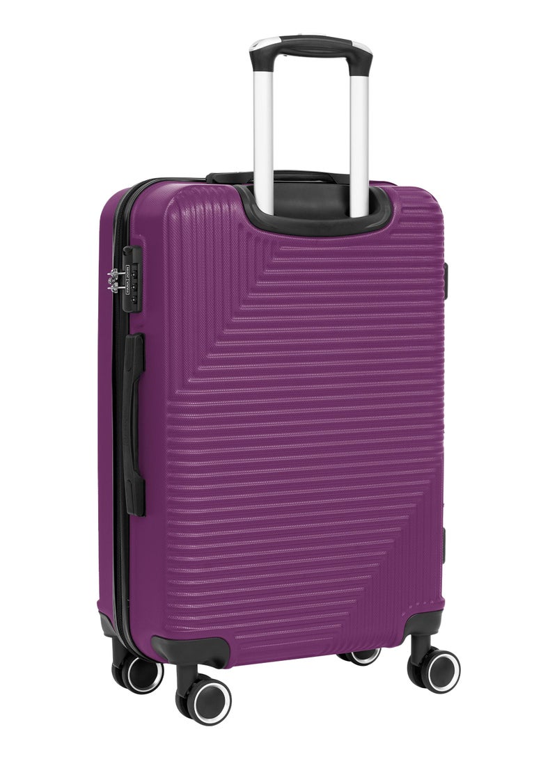 PARAJOHN Medium 24-Inch ABS Lightweight Hardshell Luggage Trolley | carrying 20kg 4-Wheel Spinner Suitcase Purple - Image 2