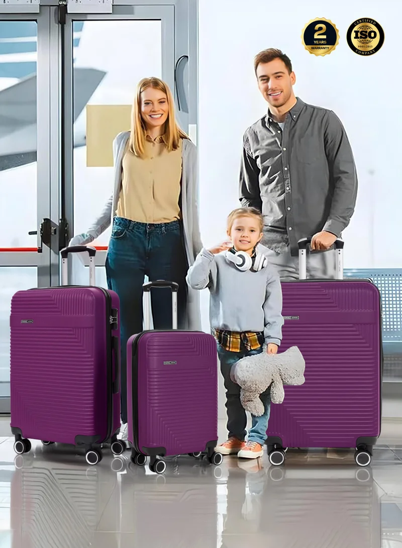 Parajohn M (24 inch) Medium 24-Inch ABS Lightweight Hardshell Luggage Trolley | carrying 20kg 4-Wheel Spinner Suitcase Purple  | Best Price UAE