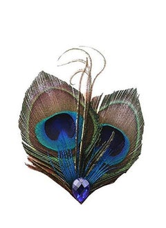 Fodattm Women Bohemian Peacock Feather Hair Clip Hair Pin Elegant Fascinator Wedding Dance Party Headdress Headwear Hair Accessory Sequined Showgirl Headpiece (Style 4)  - Image 1