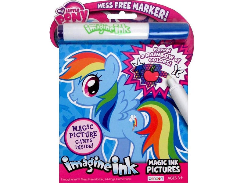 My Little Pony Rainbow Dash 20-Page Imagine Ink Magic Ink Pictures with 1 Mess Free Marker Bendon Hasbro 26014