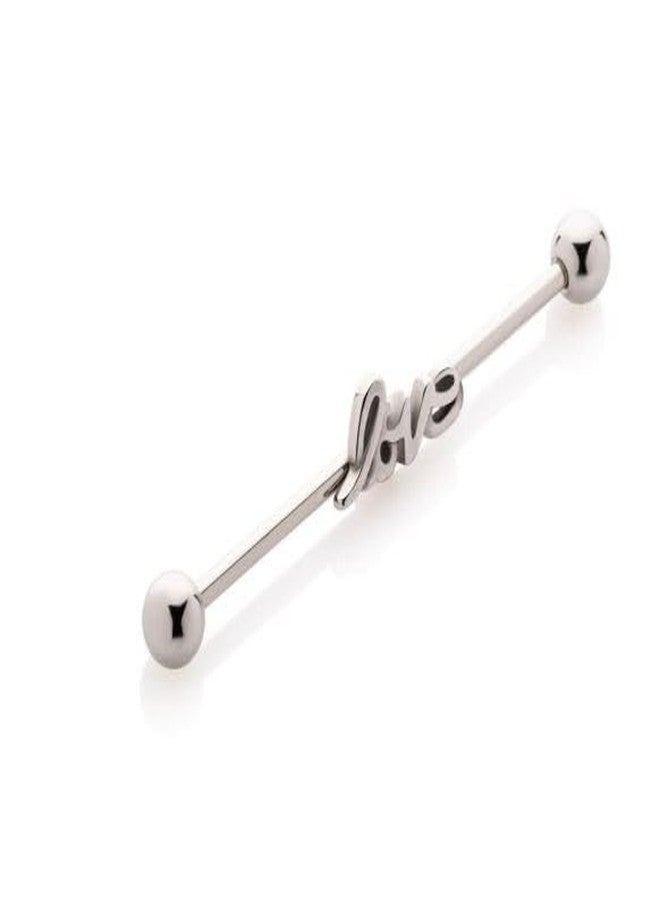 SHIELD PLUS 14 Gauge Love 316L Surgical Steel Industrial Barbell - Image 1