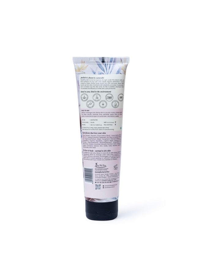 Puro Body & Soul - Puro Body & Soul Scrubulush Exfoliator Body Scrub for Supple Skin, 100g Tube, Exfoliates and Brightens Complexion - Image 1