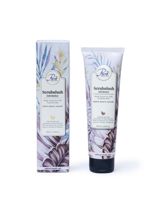 Puro Body & Soul - Puro Body & Soul Scrubulush Exfoliator Body Scrub for Supple Skin, 100g Tube, Exfoliates and Brightens Complexion - Image 1