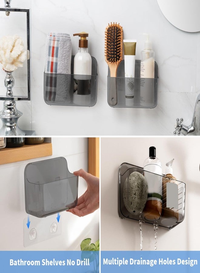 Diesisa 2pc Plastic Wall Mount Organizer, Adhesive Clear Cabinet Door Organizer,Acrylic Bathroom Shelves for Wall,No Drilling Hang Walls,with Self Adhesive Tape, for Bathroom, Kitchen, Living Room - Image 4