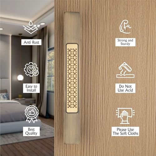 COMPASS 18" Brass Main Door Handle | Door Handles for Main Door | Pull Handles for All The Doors of House | Office | Hotels | PH-HXJ (Pack of 1, Antique Finish) - Image 4