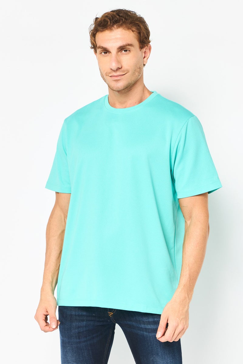 Chaps Men Sportswear Fit Short Sleeve Training T-Shirt, Turquoise - Image 1