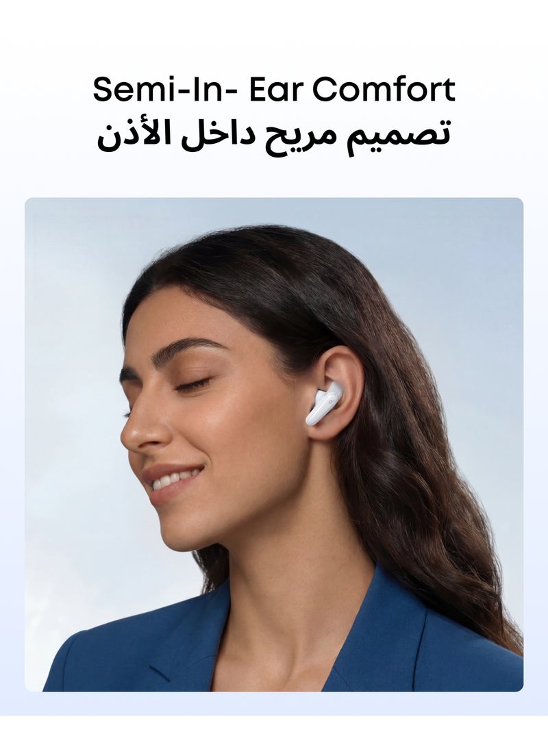Soundcore Liberty Buds by Anker, Semi-In-Ear Design, Removable Ear Fins, Real-Time Adaptive Noise Cancelling, Fast Charging, Wireless Bluetooth Earbuds,Translation Earbuds, 30H Playtime White - Image 3