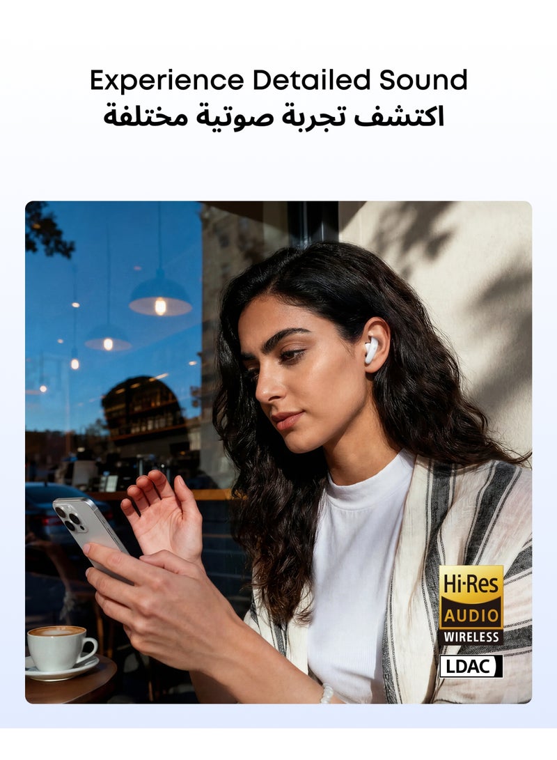 Soundcore Liberty Buds by Anker, Semi-In-Ear Design, Removable Ear Fins, Real-Time Adaptive Noise Cancelling, Fast Charging, Wireless Bluetooth Earbuds,Translation Earbuds, 30H Playtime White - Image 5
