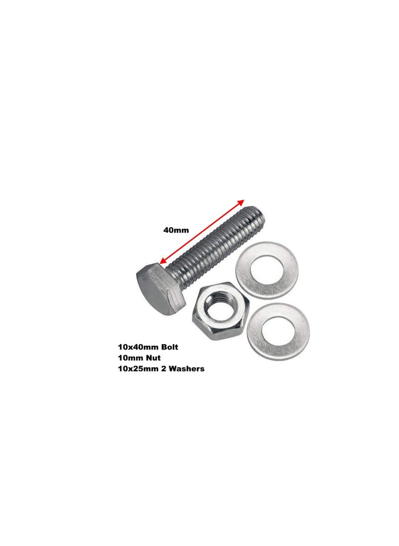 Generic 12 pcs Hex Head Screw Bolts Nuts & Washers Fully Thread GI Plain Finish Bolt Set. (10, 40MM)  - Image 3
