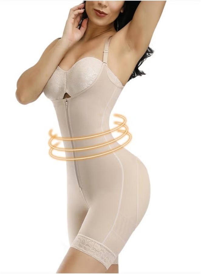 Jourvent Women's Full Body Daily Lifting Corsets Bustier Waist Trainer Shapewear with Zipper - Image 1