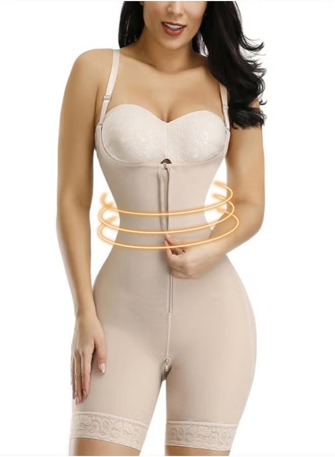 Jourvent Women's Full Body Daily Lifting Corsets Bustier Waist Trainer Shapewear with Zipper - Image 3