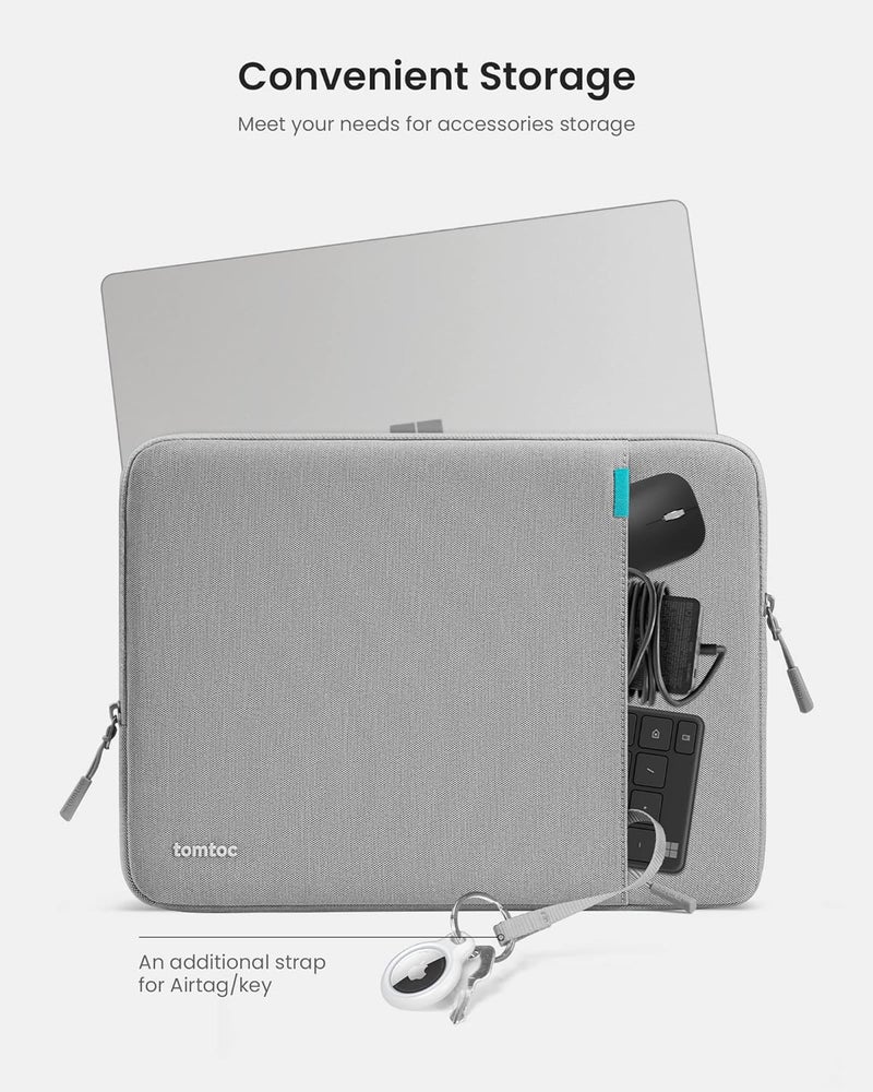 Tomtoc 360 Protective Laptop Sleeve for Microsoft Surface Book 2/1, Surface Laptop 3/2/1, Spill-Resistant Notebook Bag Case with Accessory Pocket - Image 5