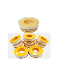 Robustline Thread Sealing Teflon Tape with 0.25g/cm2 Density, 0.9MM x 12MTR PTFE for Pipe Fittings and Fixing Water Leak (12 MTRS) (250)