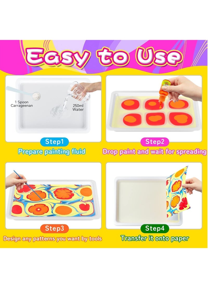 8 Colors Water Marbling Paint Art Kit for Kids - Image 2