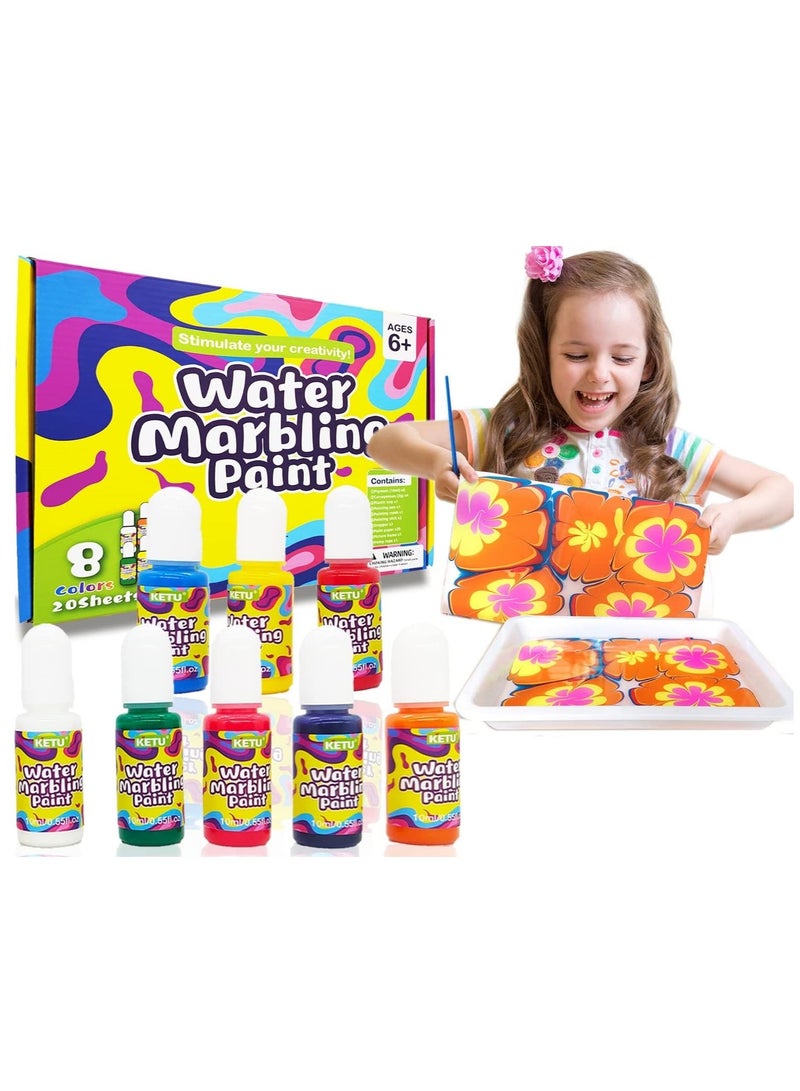 8 Colors Water Marbling Paint Art Kit for Kids - Image 1