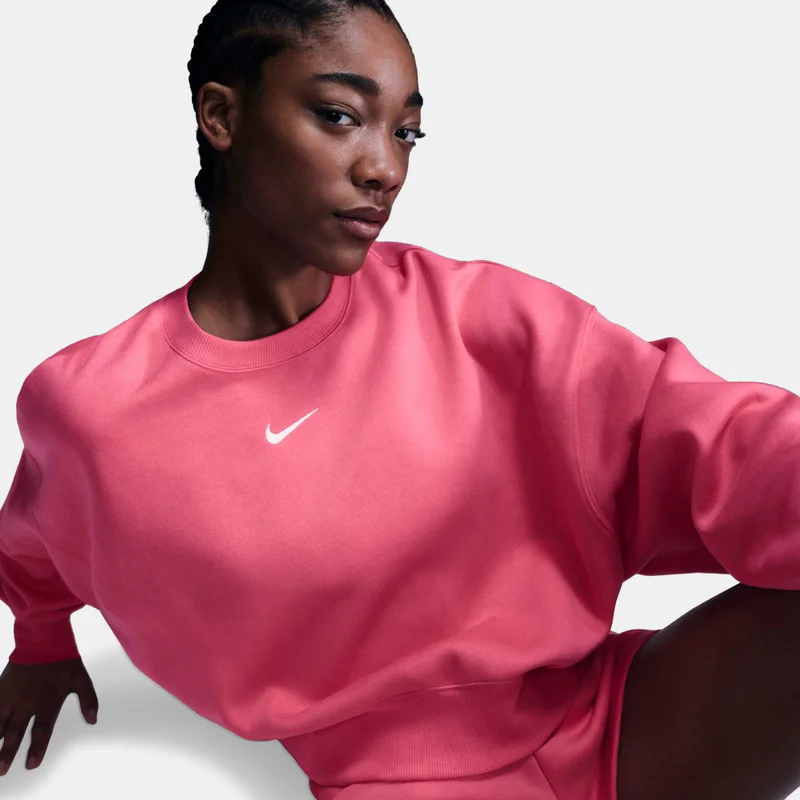 Nike Pink Women's Sportswear Phoenix Fleece Sweatshirt for Women | Best Price UAE