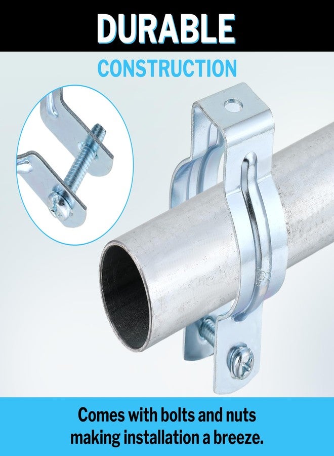 Yaocom 25 Pcs EMT Conduit Hanger with Bolt,Insulated Supports or Threaded Rods,Metal Galvanized Conduit Clamps Strut Straps and Hangers Rigid Pipe Fittings Mounting(1 Inch) - Image 4