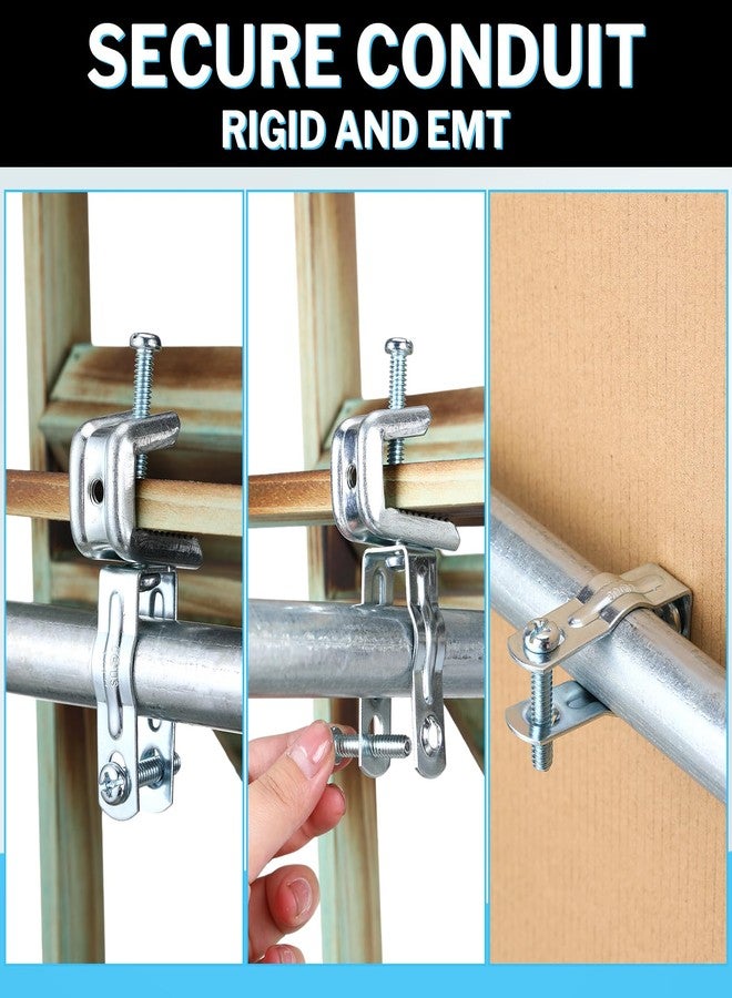 Yaocom 25 Pcs EMT Conduit Hanger with Bolt,Insulated Supports or Threaded Rods,Metal Galvanized Conduit Clamps Strut Straps and Hangers Rigid Pipe Fittings Mounting(1 Inch) - Image 5