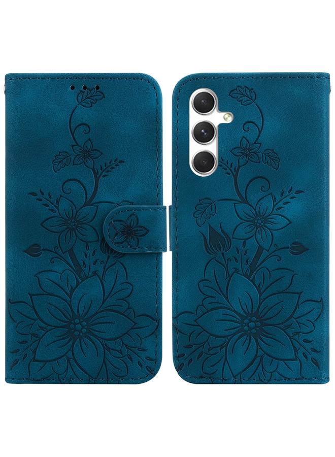 S-TOP Case For Samsung Galaxy S24+ 5G Lily Embossed Leather Phone Case - Image 1