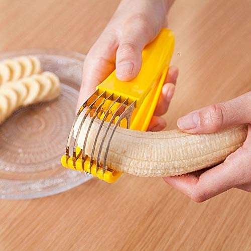 FireKylin Banana Slicer,ABS + Stainless Steel Fruit and Vegetable Salad Peeler Cutter Kitchen Tools For Banana, Strawberry,Grape（2 pcs） - Image 5