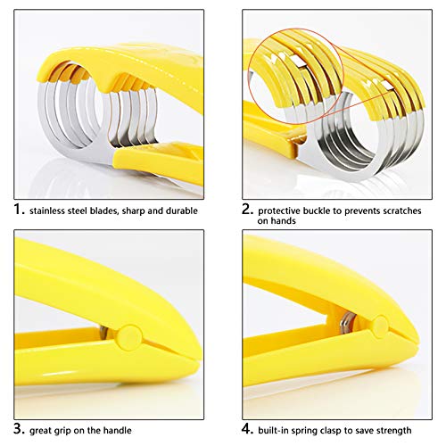 FireKylin Banana Slicer,ABS + Stainless Steel Fruit and Vegetable Salad Peeler Cutter Kitchen Tools For Banana, Strawberry,Grape（2 pcs） - Image 3