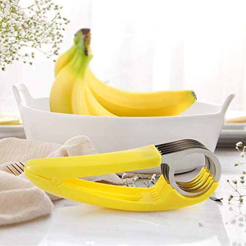FireKylin Banana Slicer,ABS + Stainless Steel Fruit and Vegetable Salad Peeler Cutter Kitchen Tools For Banana, Strawberry,Grape（2 pcs） - Image 4