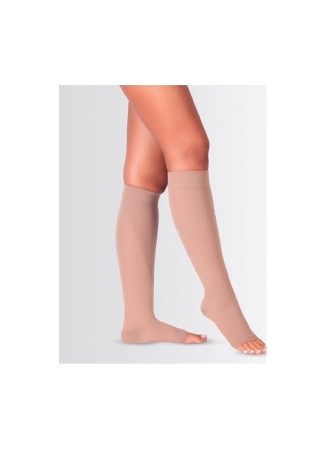 Varisocks Medical Compression Socks Below Knee – Beige – CCL 2 (22–34 mmHg) – Open Toe – Foot, Ankle & Calf Support – Sizes S–XXL – Unisex - Image 1