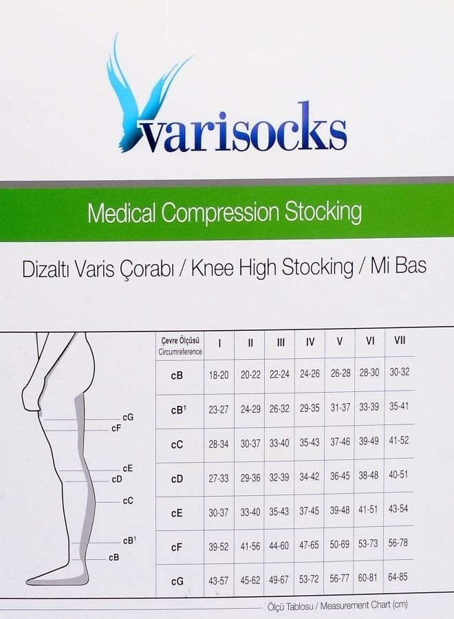 Varisocks Medical Compression Socks Below Knee – Beige – CCL 2 (22–34 mmHg) – Open Toe – Foot, Ankle & Calf Support – Sizes S–XXL – Unisex - Image 5