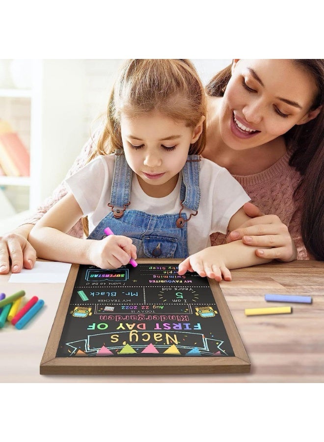 Chielor First Day and Last Day of School Chalkboard Sign, 10 x 11.8 Inch Double-Sided School Board, First Day Chalkboard of Preschool/Kindergarten/First Grade Photo Props - Image 5