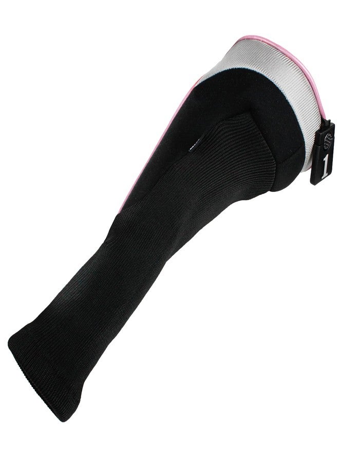 Andux 5pcs/Set Mesh Golf 460cc Driver Fairway Wood Club Head Covers Long Neck with No. Tags Black/Pink - Image 5