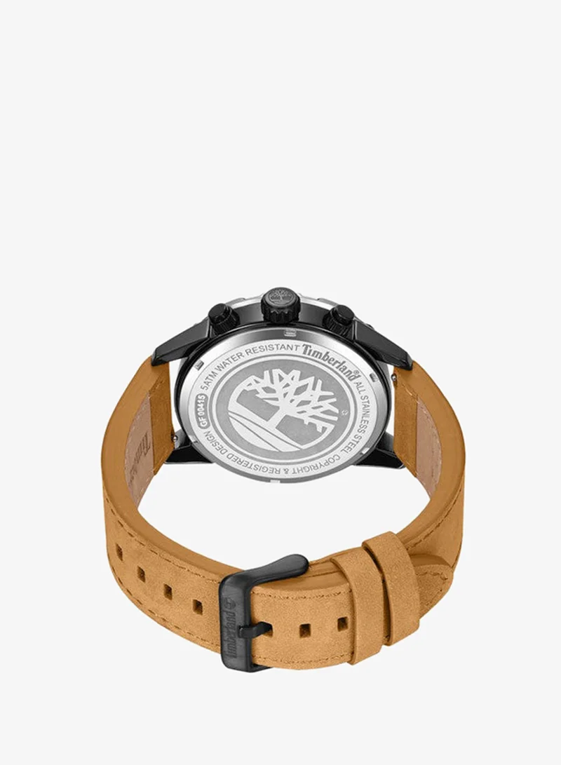تمبرلاند Timberland Kennebunk Multifunction - Mens Watch - Black Case, Black Dial, Tan Leather Strap