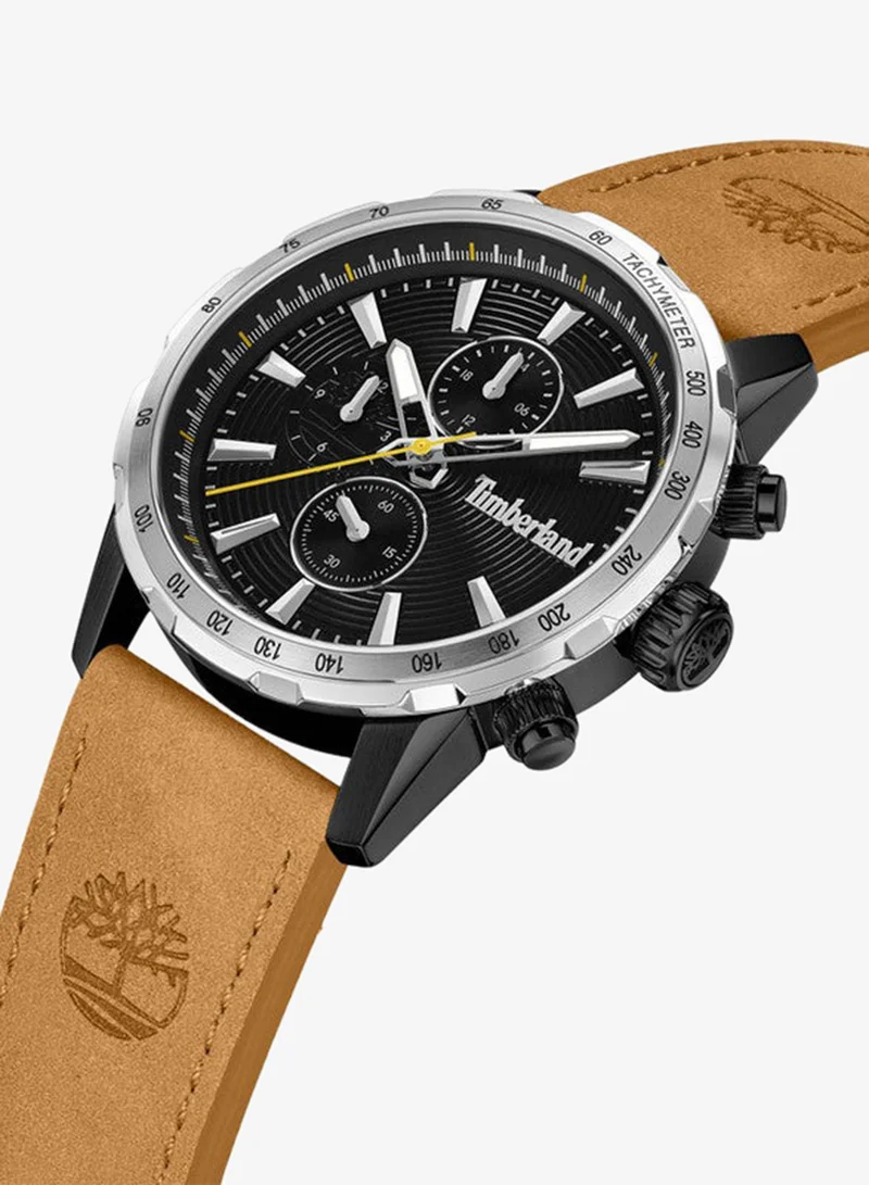تمبرلاند Timberland Kennebunk Multifunction - Mens Watch - Black Case, Black Dial, Tan Leather Strap