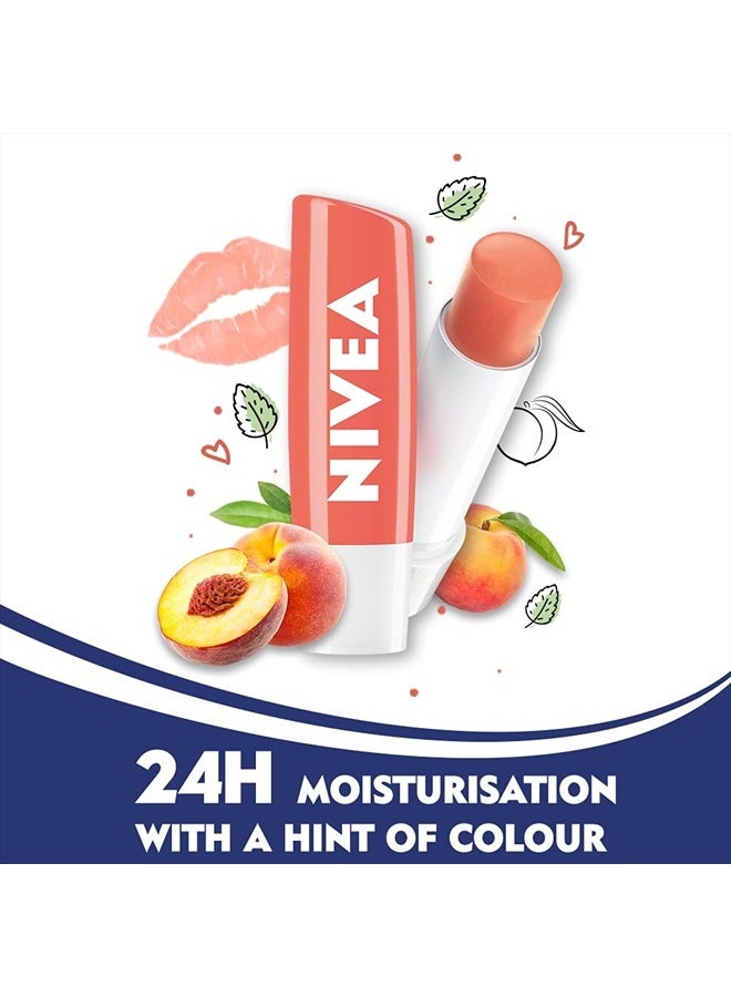 Nivea بلسم شفاه نيفيا - لمعان فاكهي - خوخ - عبوة 1 - Image 3