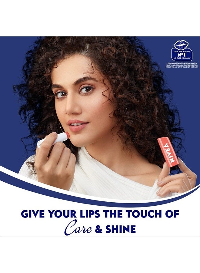 Nivea بلسم شفاه نيفيا - لمعان فاكهي - خوخ - عبوة 1 - Image 2