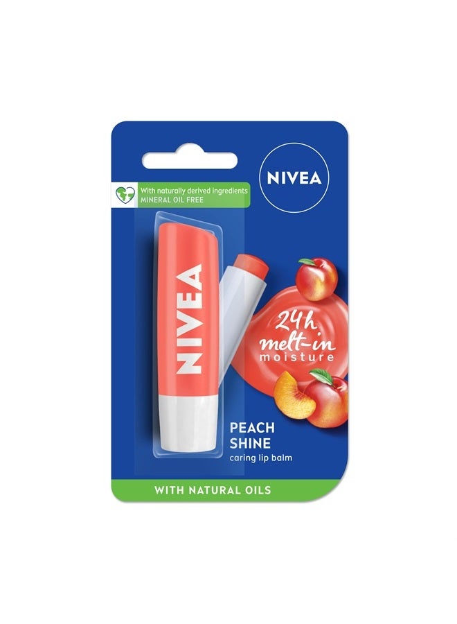 Nivea بلسم شفاه نيفيا - لمعان فاكهي - خوخ - عبوة 1 - Image 1