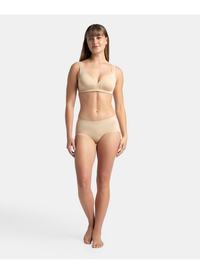 JOCKEY - Jockey Women's High Coverage Microfiber Nylon Elastane Stretch Mid Waist Hipster with No Visible Pantyline_Style_1827_Skin_XL - Image 1