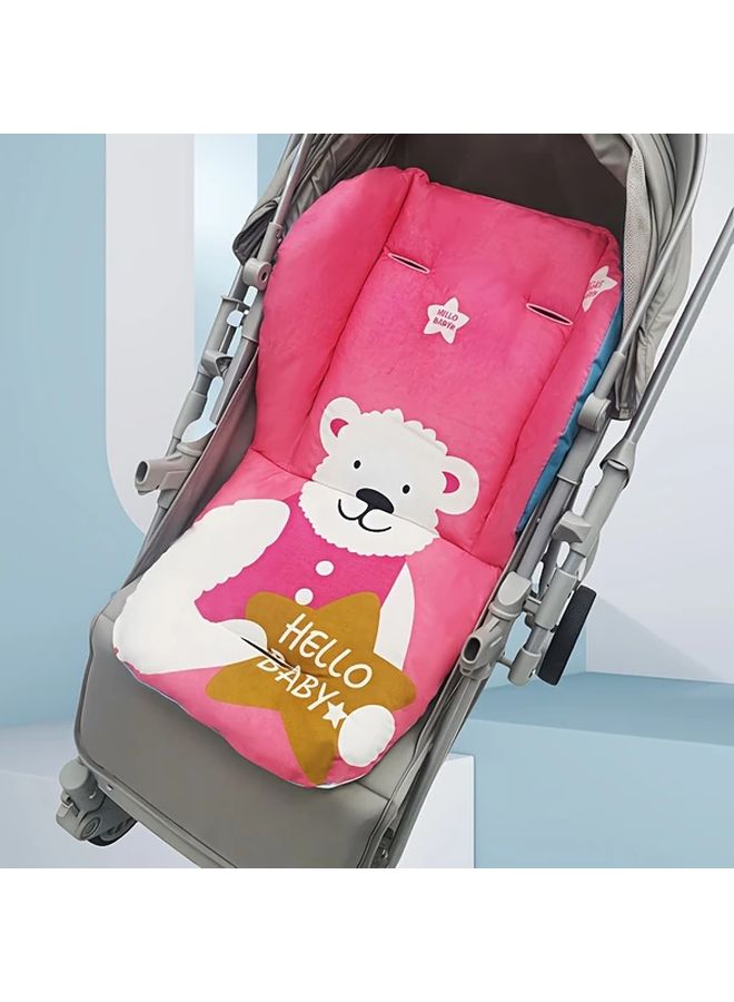 Blue Pink Soft Baby Stroller Cushion Breathable Universal Fit Bear Star Design - Image 4