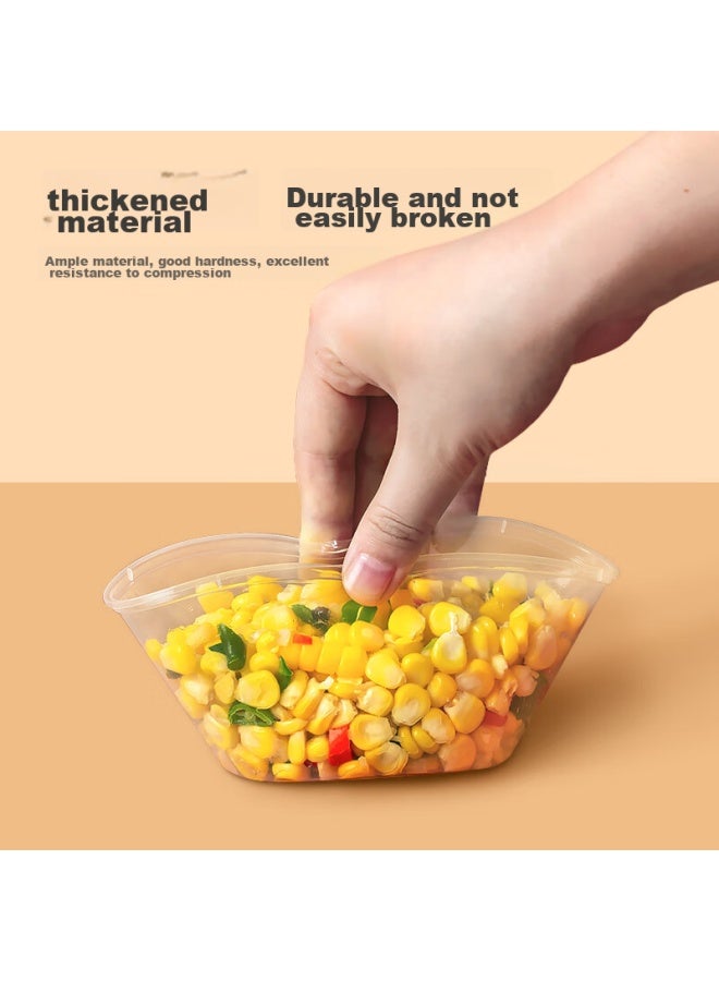 Temeiju Disposable Round Transparent Plastic Lunch Boxes, Thickened With Lids, Takeout Containers, Tableware, 50 Sets, 750 Model - Image 5