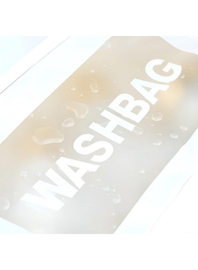 NFI essentials PVC Pack of 3 Transparent Cosmetic Organizer Bag with Handle, Washbag Pouch Travel Makeup Bag Portable Carry Toiletry Storage Bag Makeup Pouch for Women Girls - Image 3