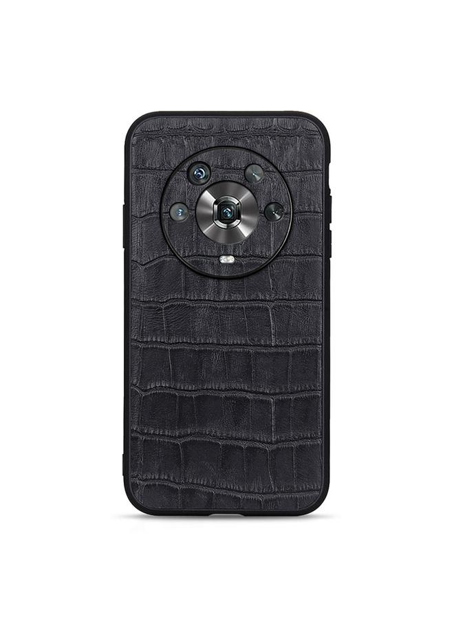S-TOP Case For Honor Magic4 Accurate Hole Crocodile Texture Genuine Leather Phone Case - Image 1
