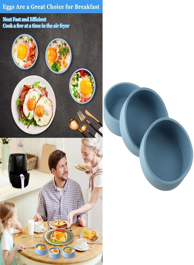 hobbyme Silicone Egg Mold for Air Fryer, 3 PCS Round Sous Vide Egg Bite Maker for Microwave, Reusable 4" Small Soft Egg Bites Pan, Home Kitchen Accessories(Blue) - Image 4