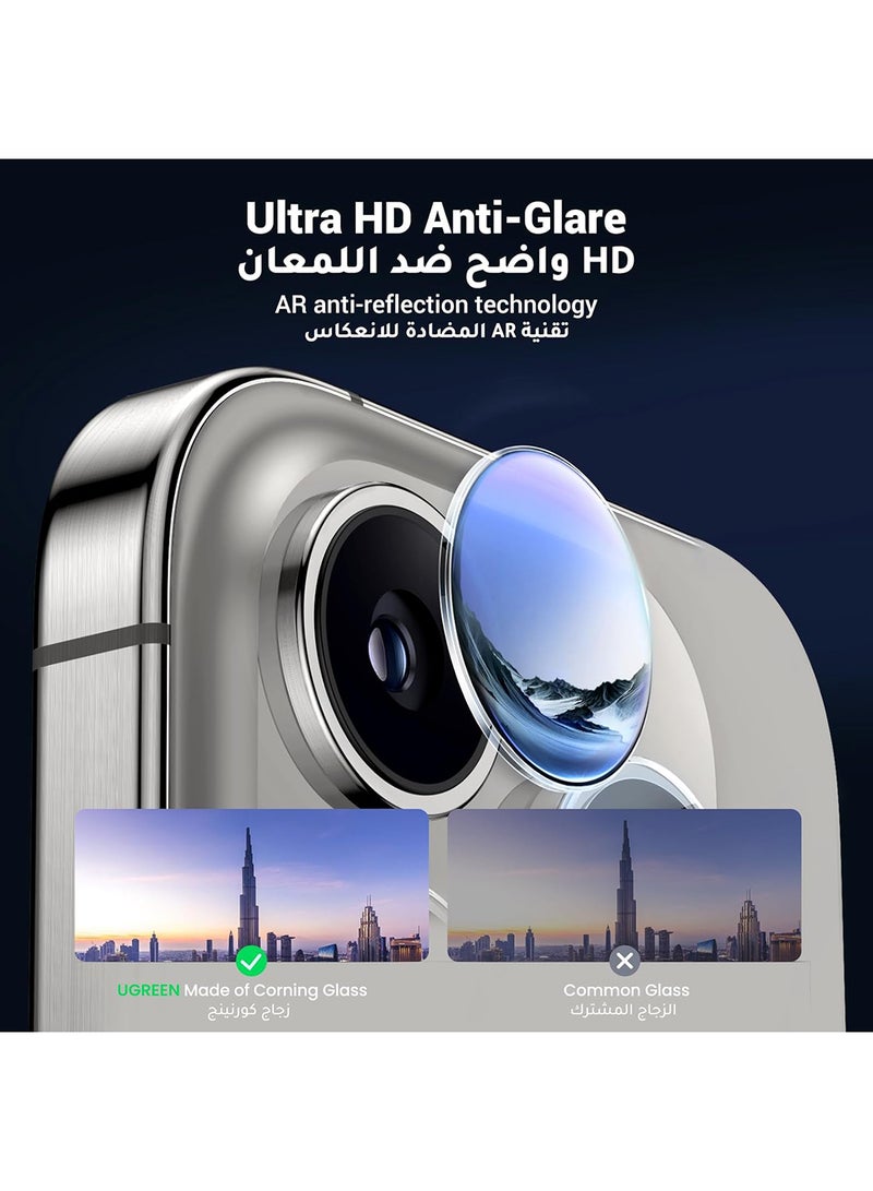Ugreen iPhone 15 Pro/15 Pro Max Camera Lens Protector【HD Clear Anti-Glare】【Case Friendly】Ultra-thin 9H Tempered Glass, Scratch-Resistant, Individual Lens Protector for iPhone 15 Pro/15 Pro Max - Image 4