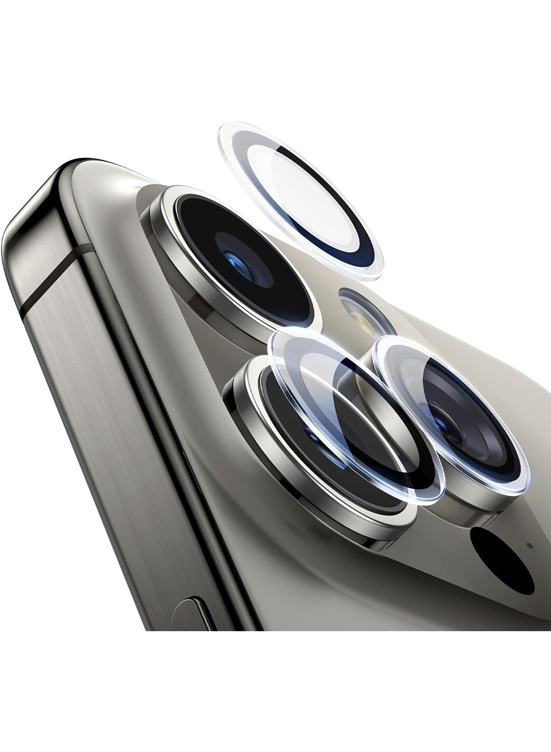 iPhone 15 Pro/15 Pro Max Camera Lens Protector【HD Clear Anti-Glare】【Case Friendly】Ultra-thin 9H Tempered Glass, Scratch-Resistant, Individual Lens Protector for iPhone 15 Pro/15 Pro Max