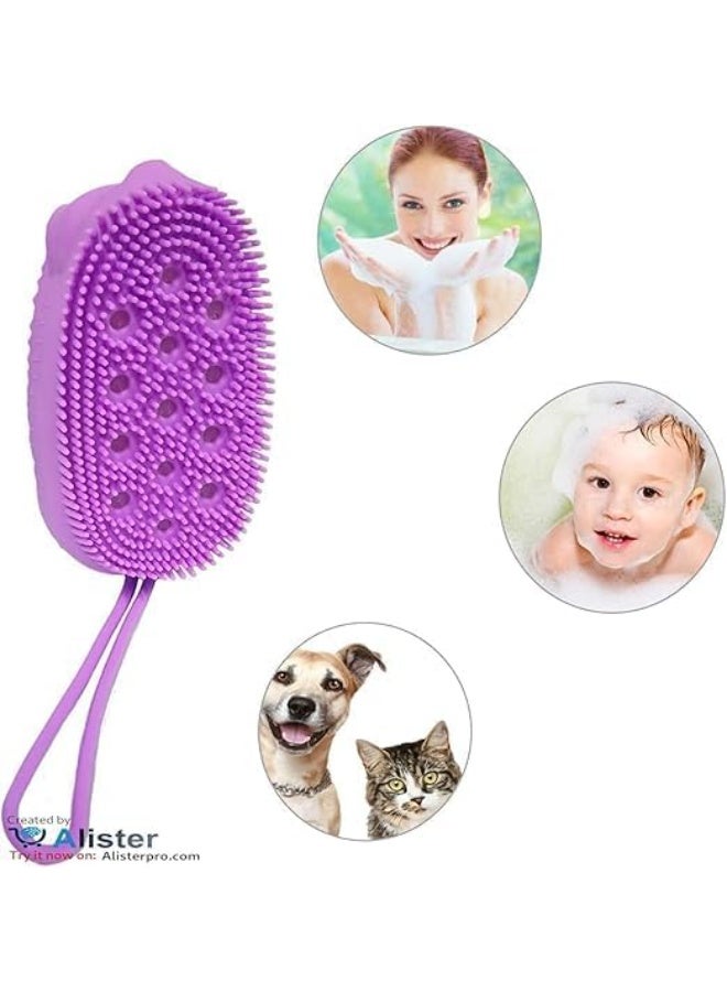 Ultra-Soft Silicone Bath Loofah with Dual-Sided Rebound Sponge – Deep Cleaning & Gentle Massage – Antibacterial Body Scrubber for Men & Women – Color May Vary - Image 3