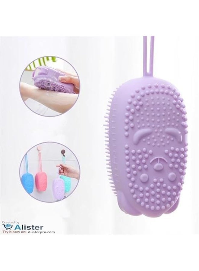 Ultra-Soft Silicone Bath Loofah with Dual-Sided Rebound Sponge – Deep Cleaning & Gentle Massage – Antibacterial Body Scrubber for Men & Women – Color May Vary - Image 4